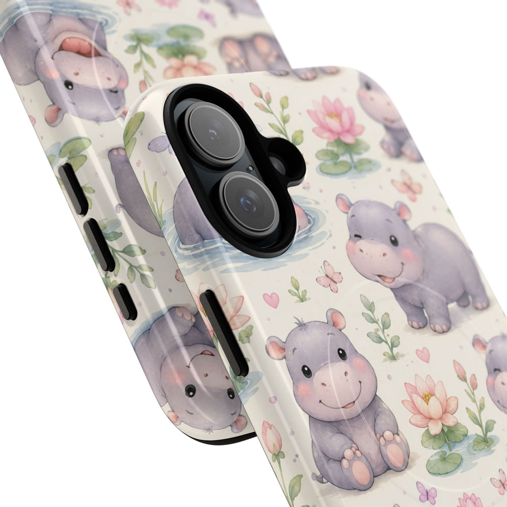 Hippo in Paradise- Tough Magnetic Phone Case
