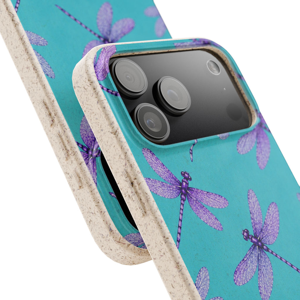 Turquoise Dragonfly Dreams — Eco-Friendly Biodegradable Phone Case