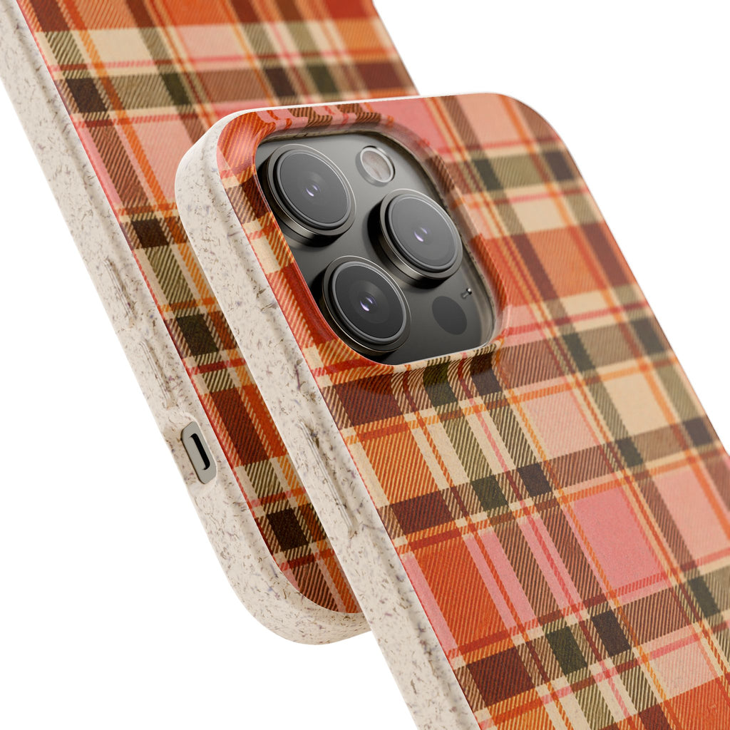 Hello Fall Plaid- Eco-Friendly Biodegradable Phone Case
