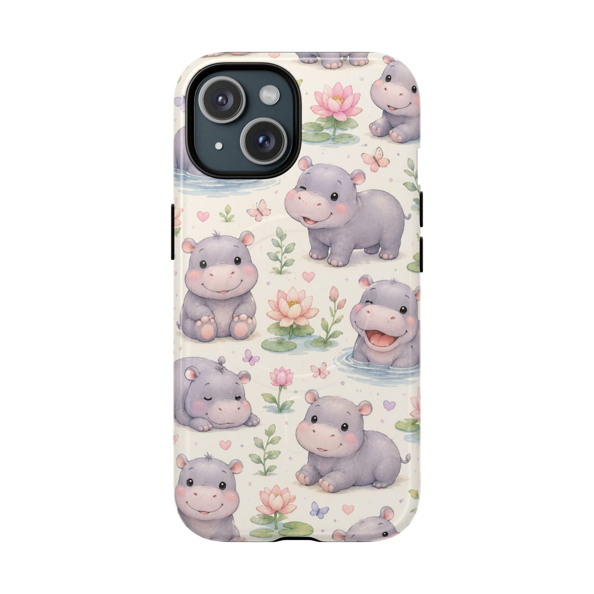 Hippo in Paradise- Tough Magnetic Phone Case