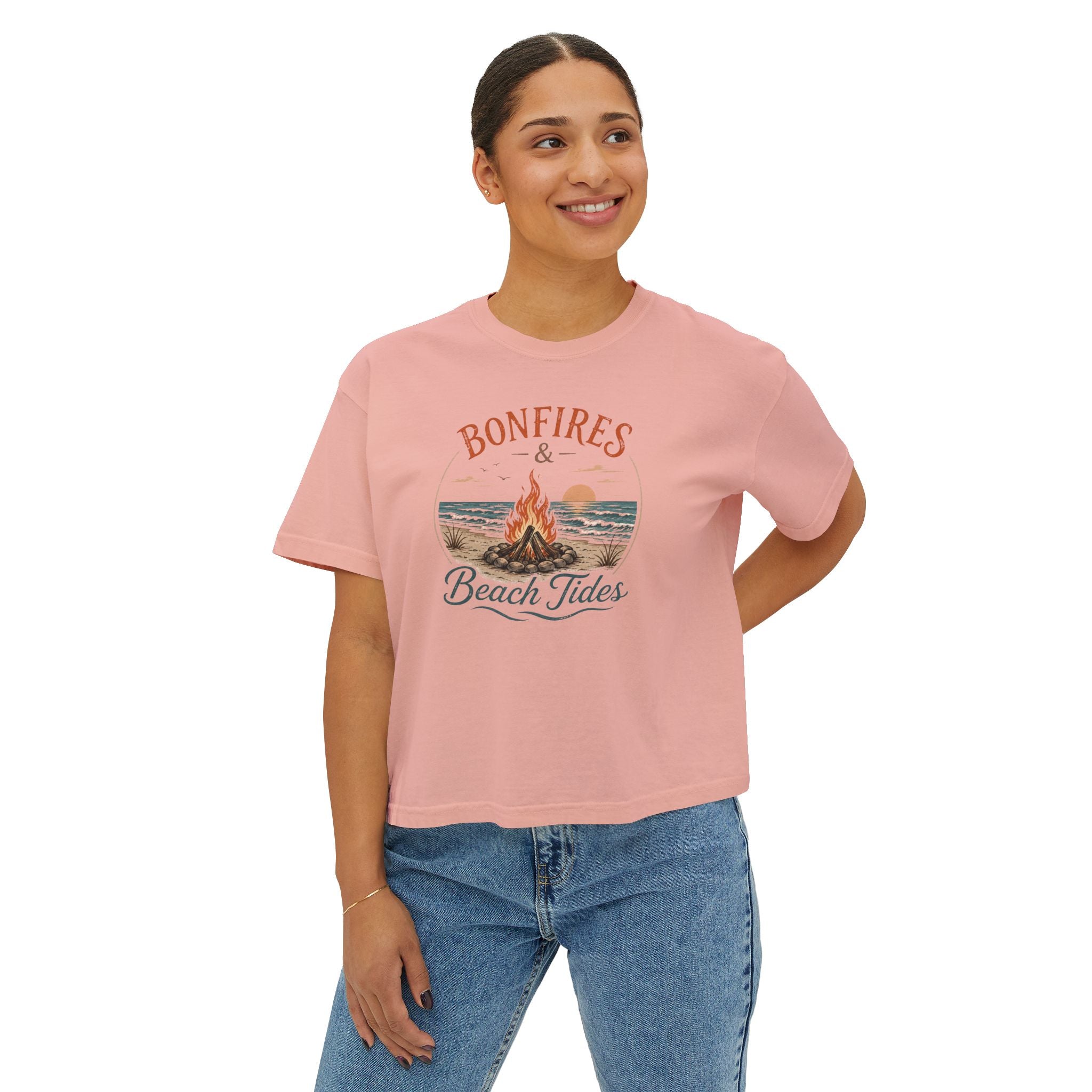 Bonfires & Beach Tides -Boxy Tee