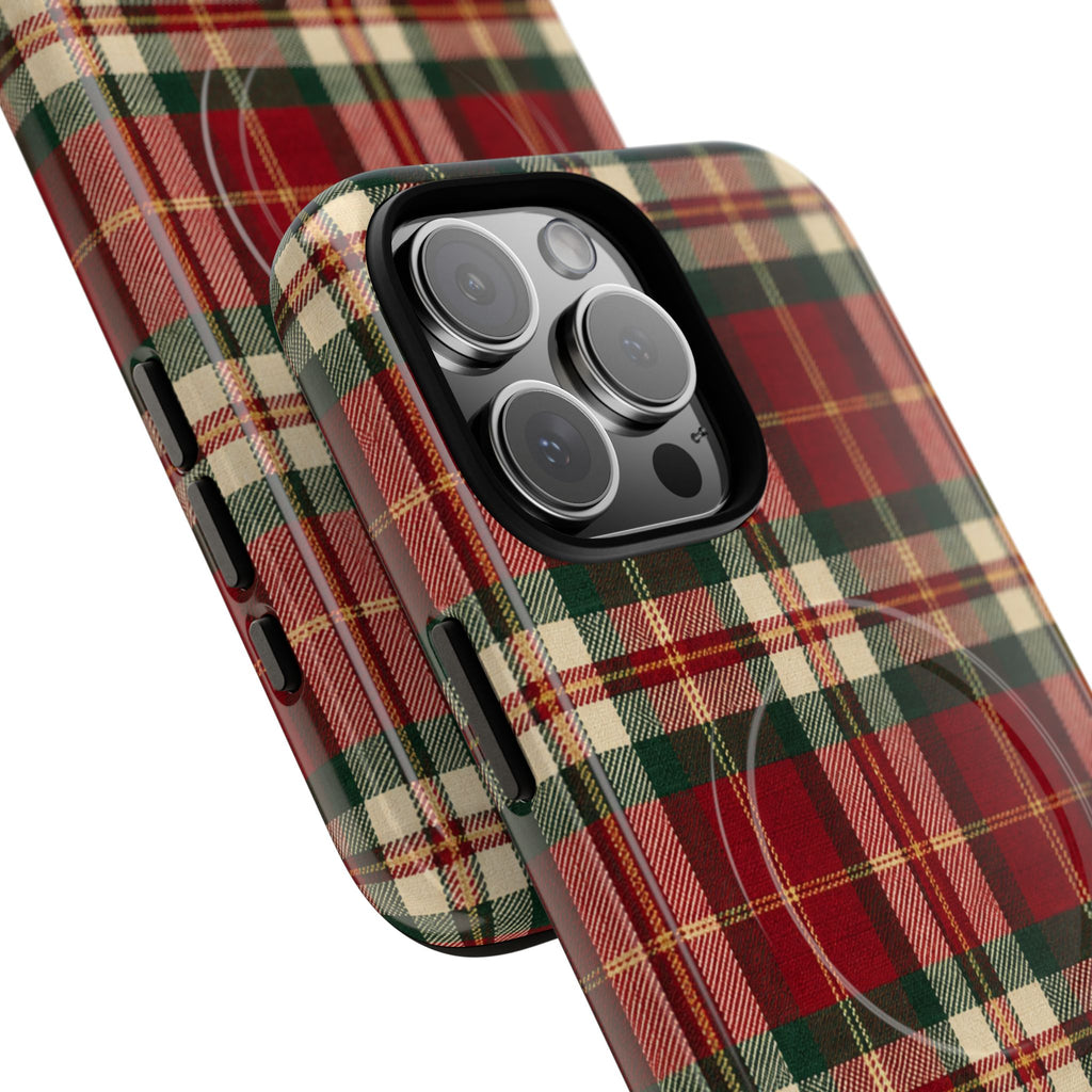 Christmas at the Cabana Plaid -Tough Magnetic Phone Case