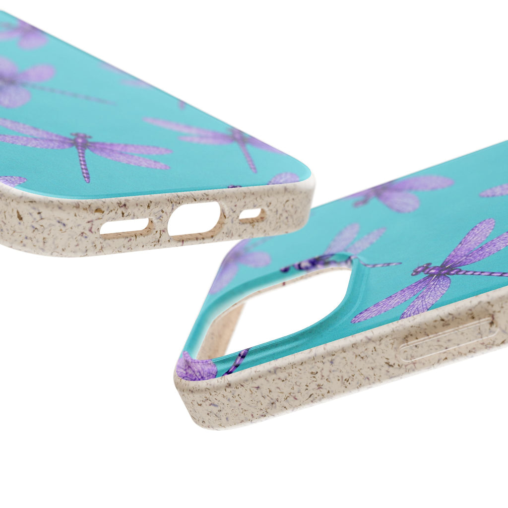 Turquoise Dragonfly Dreams — Eco-Friendly Biodegradable Phone Case