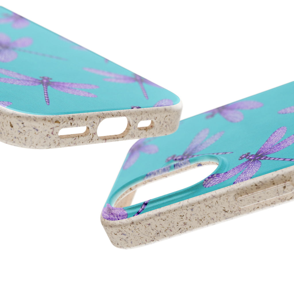 Turquoise Dragonfly Dreams — Eco-Friendly Biodegradable Phone Case