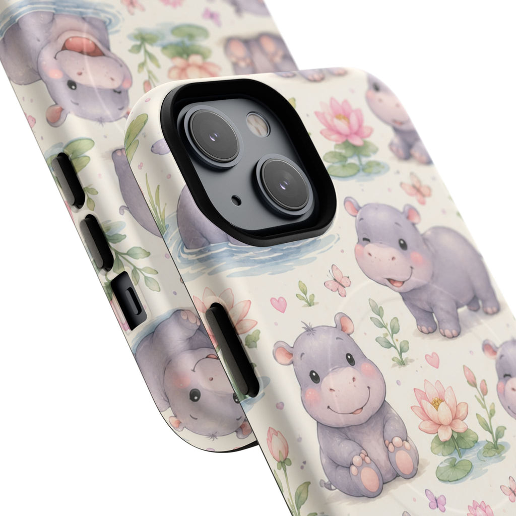 Hippo in Paradise- Tough Magnetic Phone Case