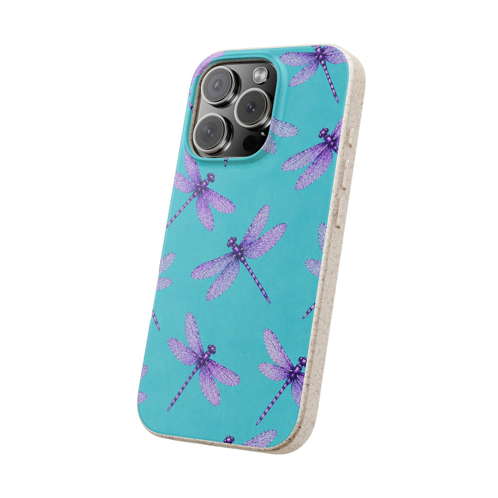 Turquoise Dragonfly Dreams — Eco-Friendly Biodegradable Phone Case