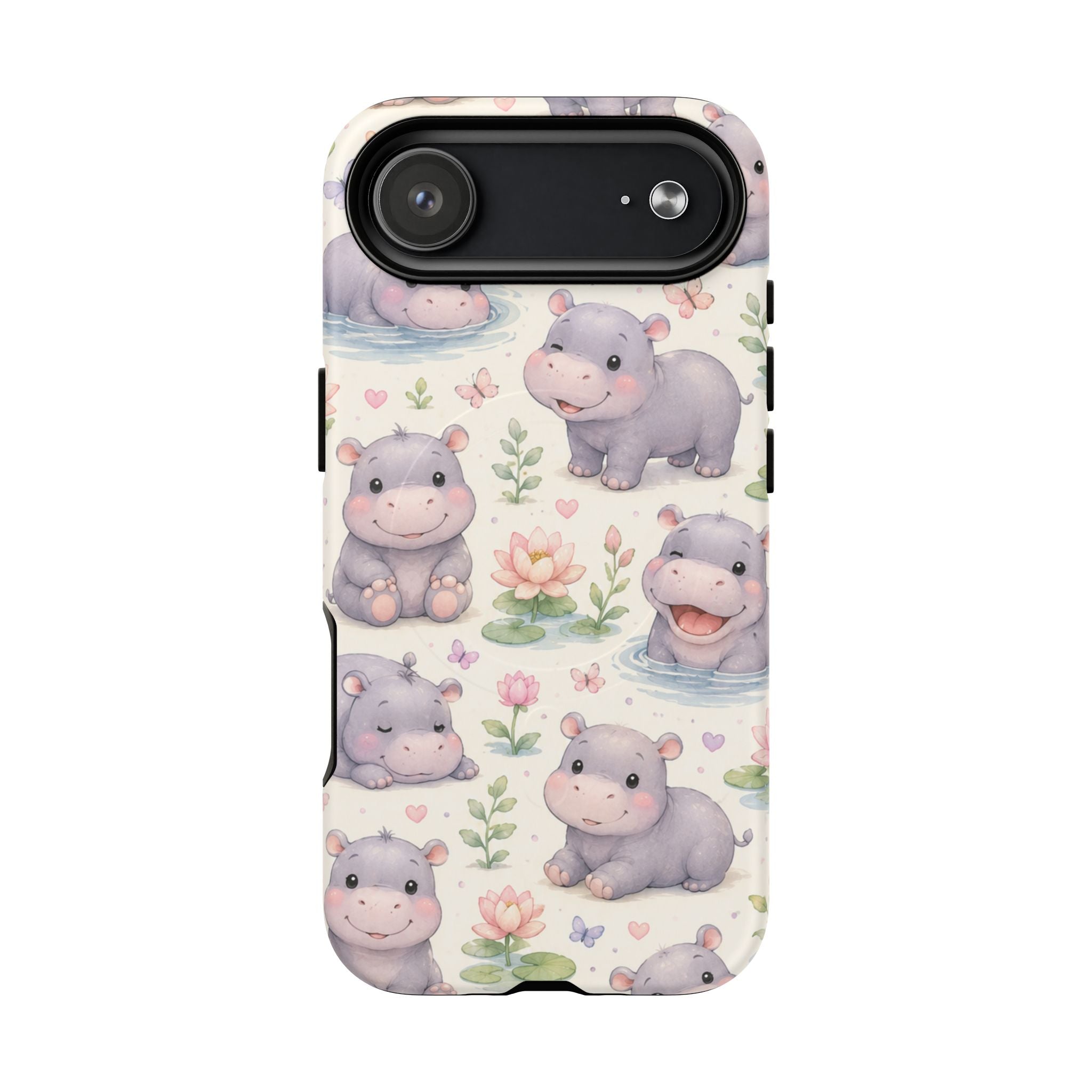 Hippo in Paradise- Tough Magnetic Phone Case