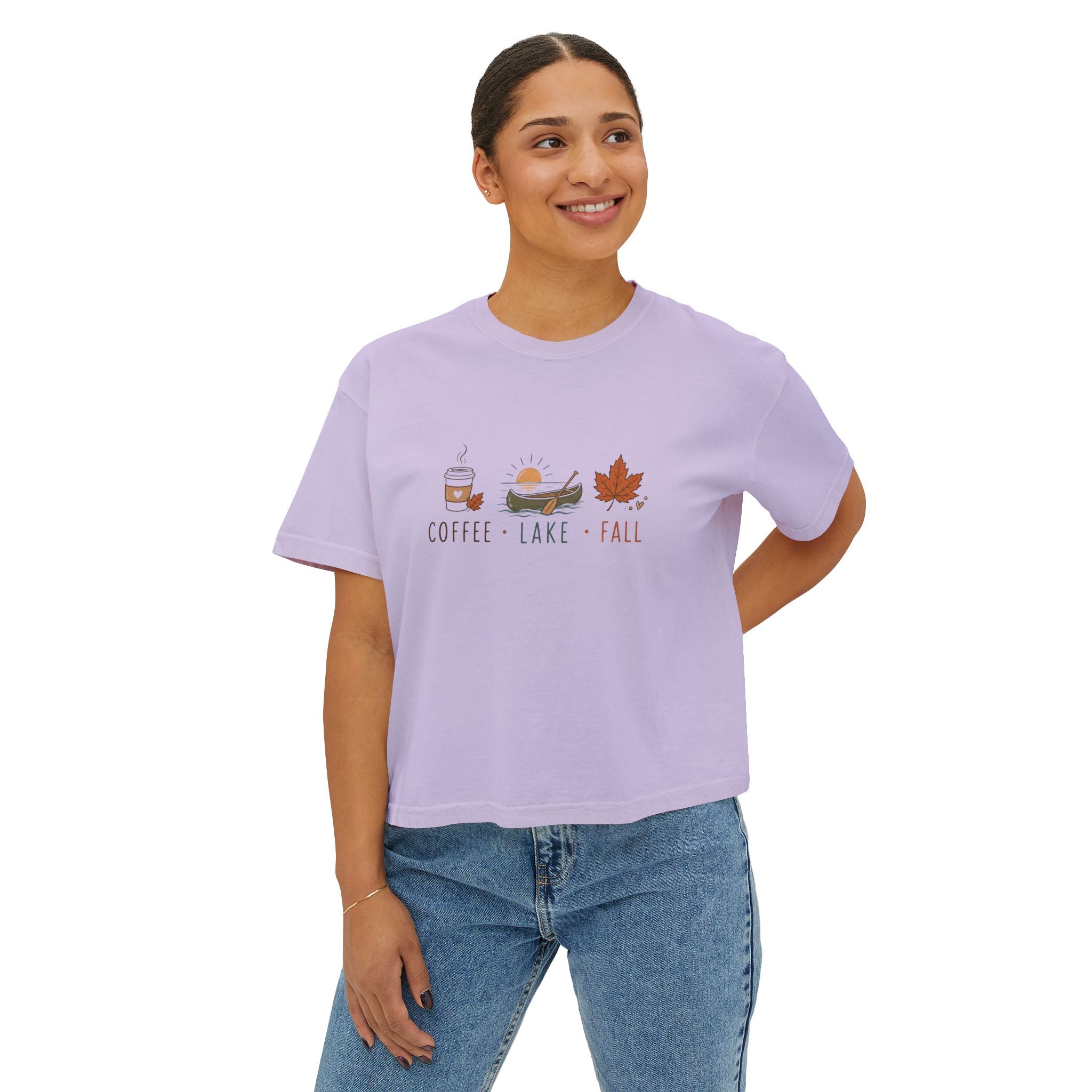 Coffee • Lake • Fall – Boxy Tee
