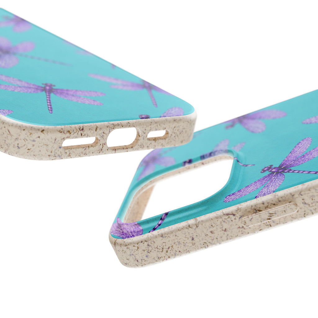 Turquoise Dragonfly Dreams — Eco-Friendly Biodegradable Phone Case