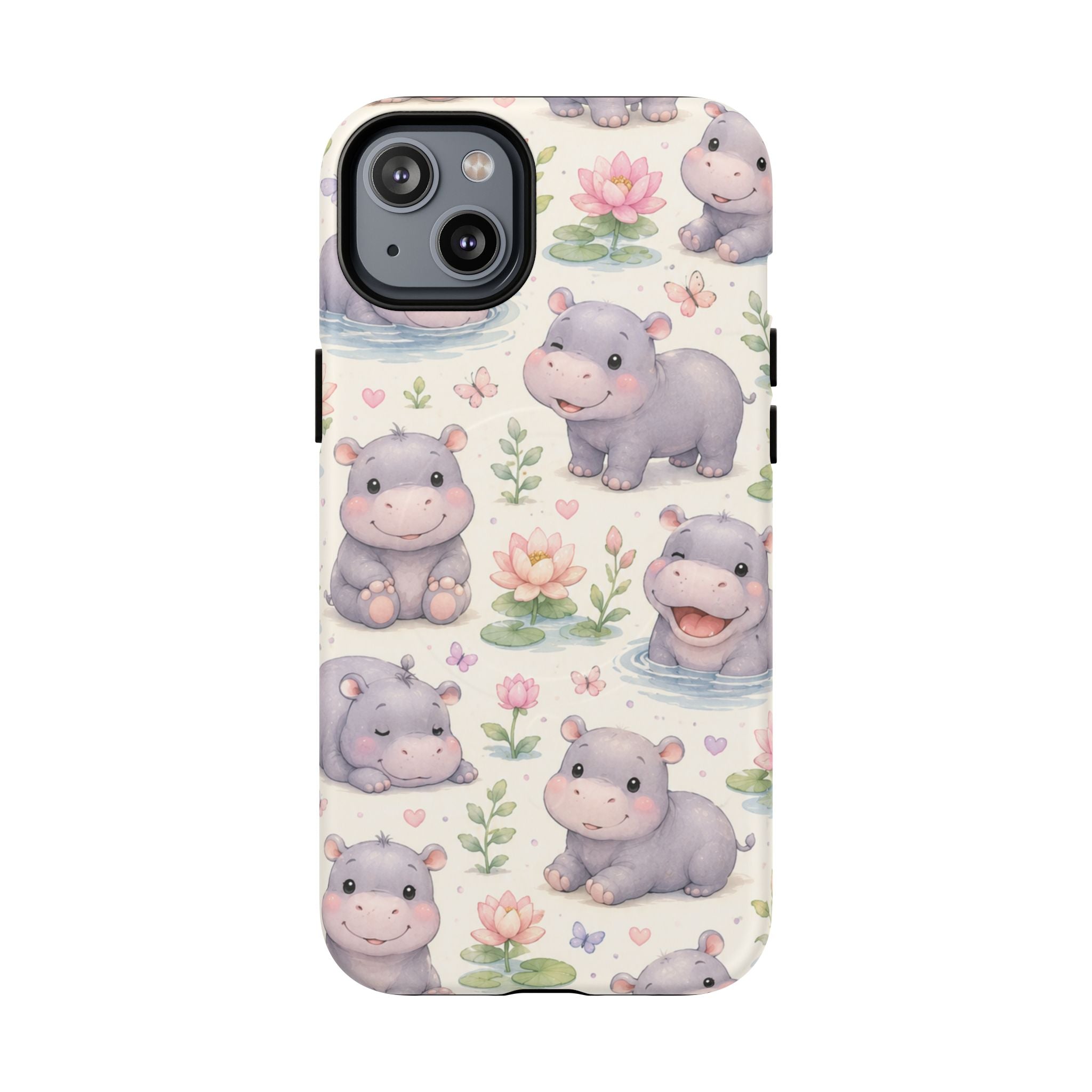 Hippo in Paradise- Tough Magnetic Phone Case