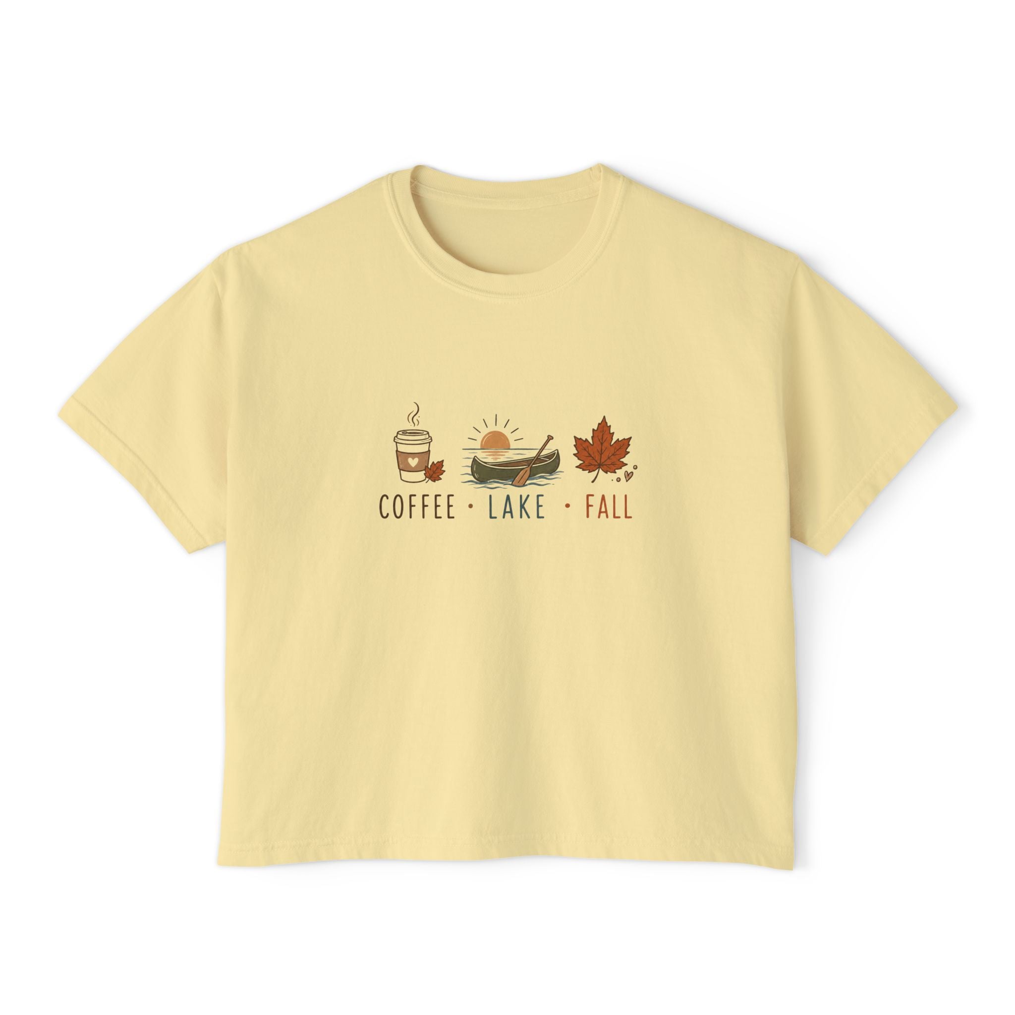Coffee • Lake • Fall – Boxy Tee