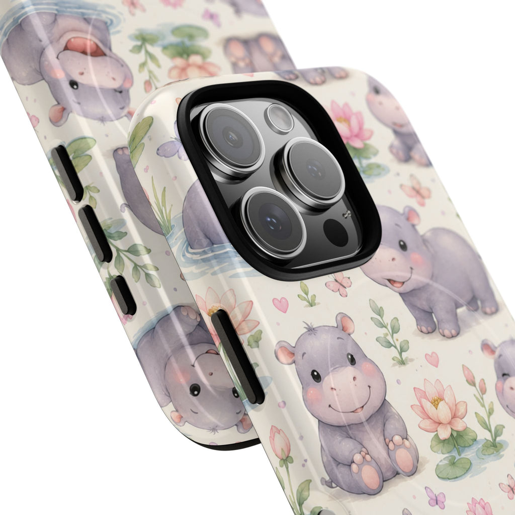 Hippo in Paradise- Tough Magnetic Phone Case