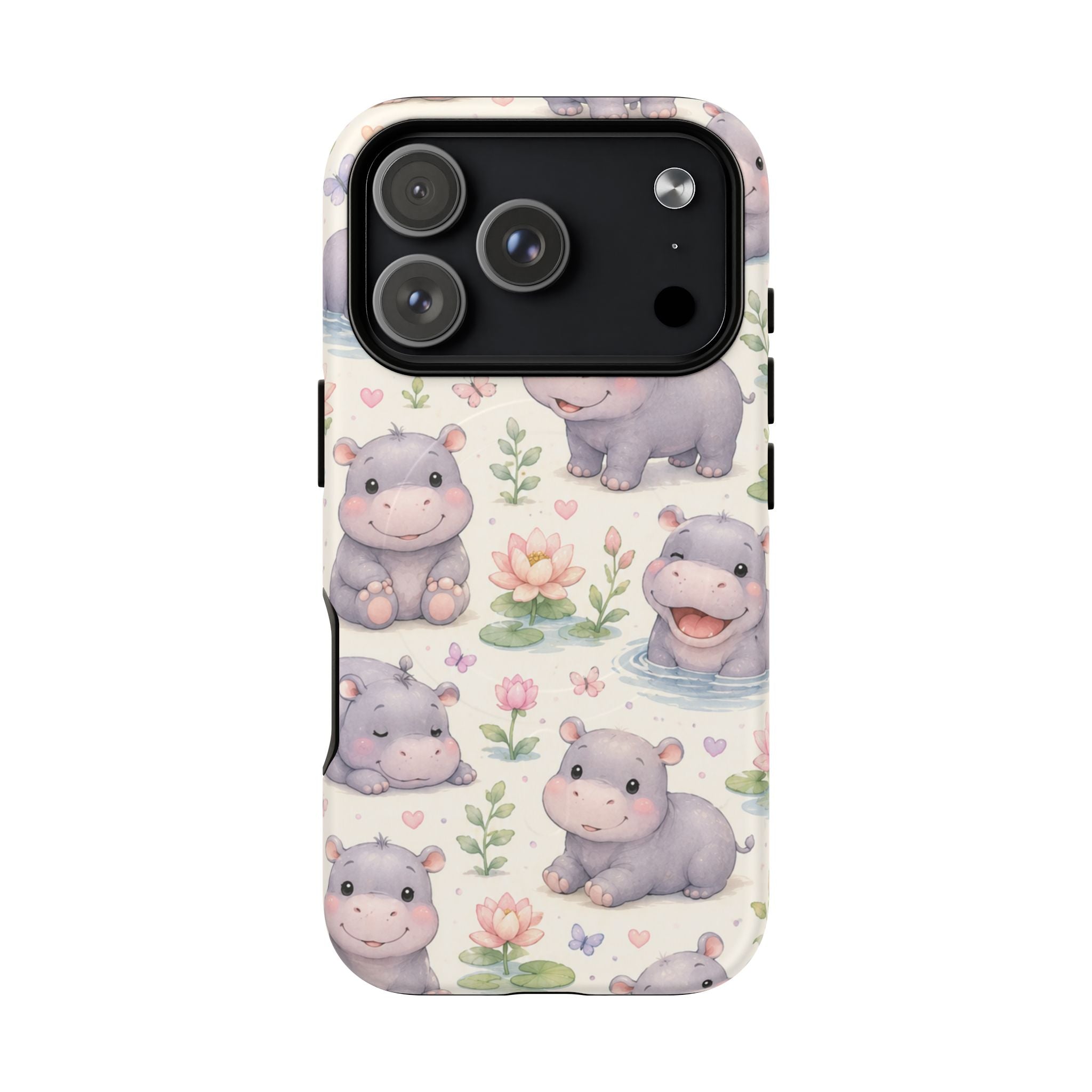 Hippo in Paradise- Tough Magnetic Phone Case