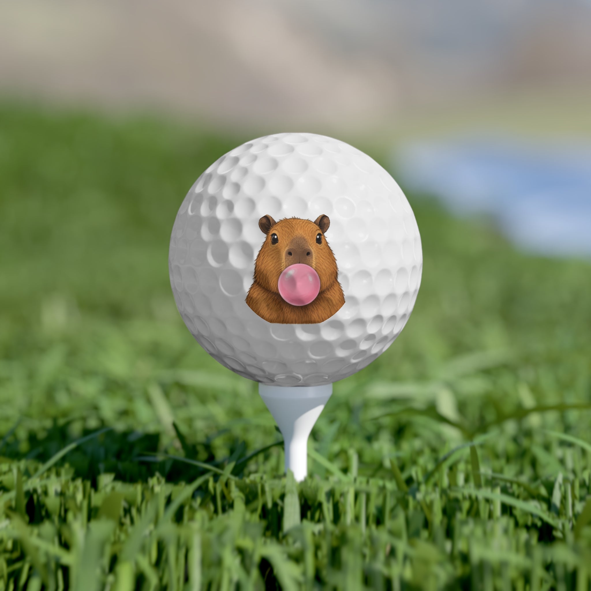 Capy Bubble Gum-Golf Balls, 6pcs