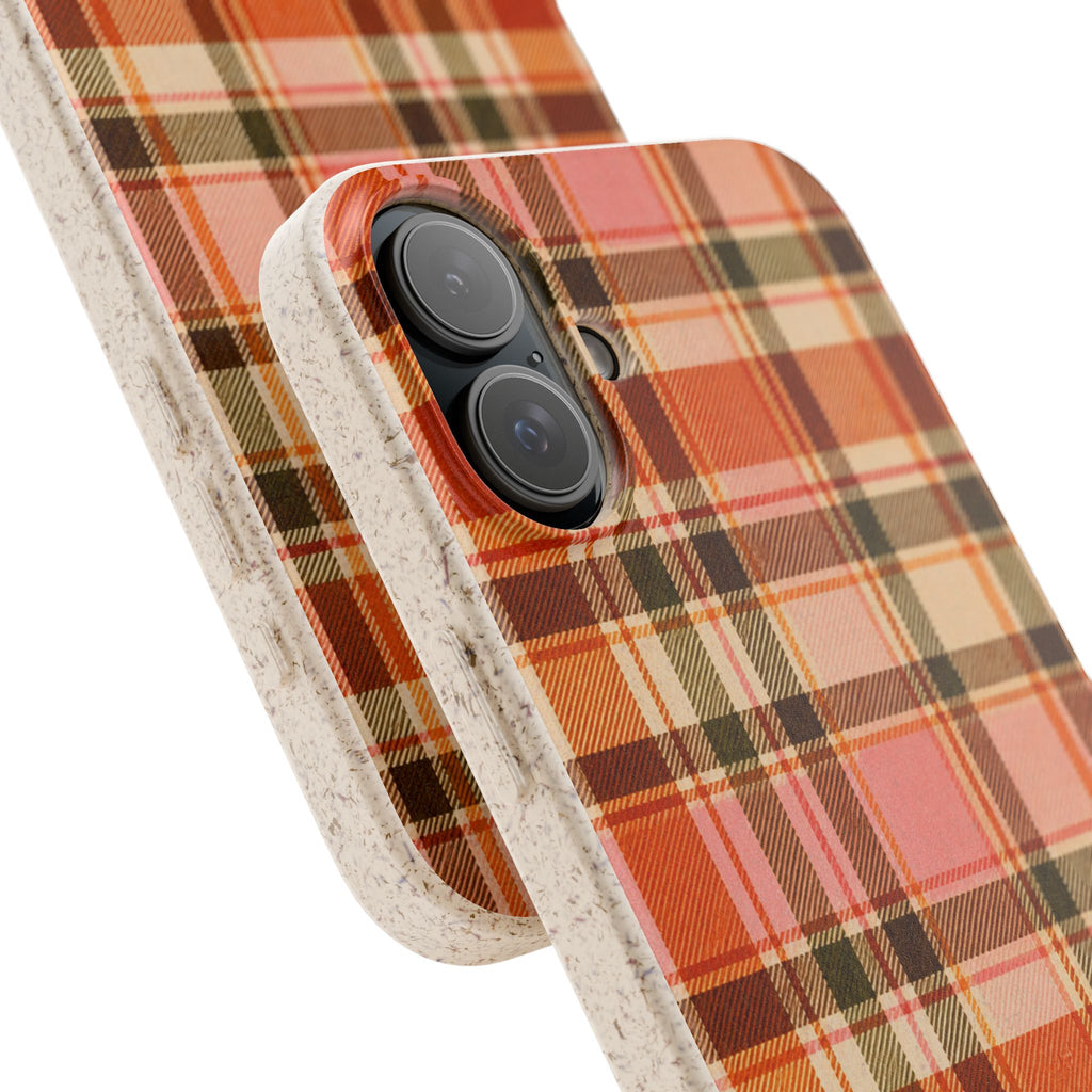 Hello Fall Plaid- Eco-Friendly Biodegradable Phone Case