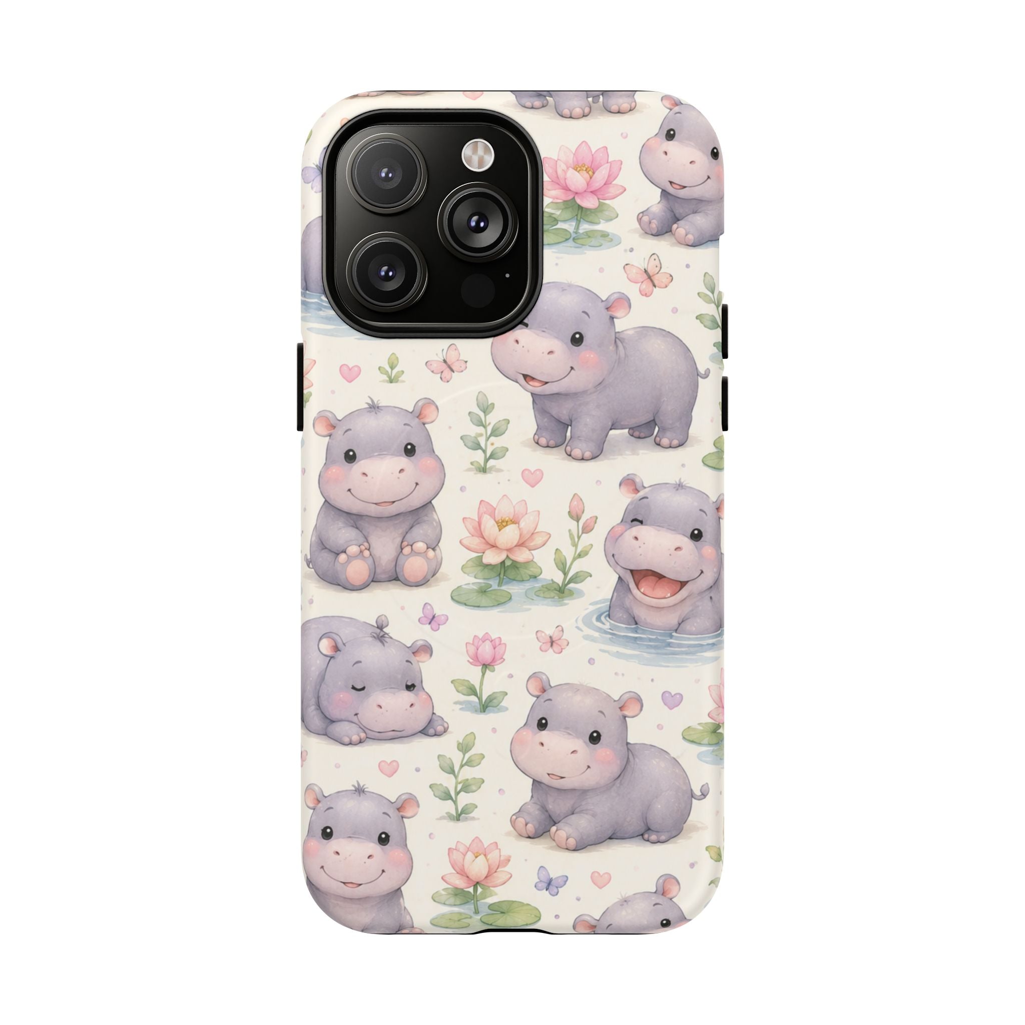 Hippo in Paradise- Tough Magnetic Phone Case