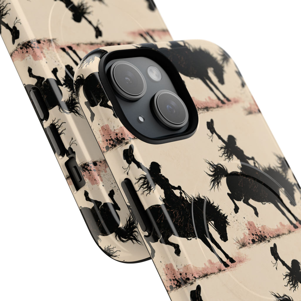 Cowgirl Silhouette Tough Magnetic Phone Case
