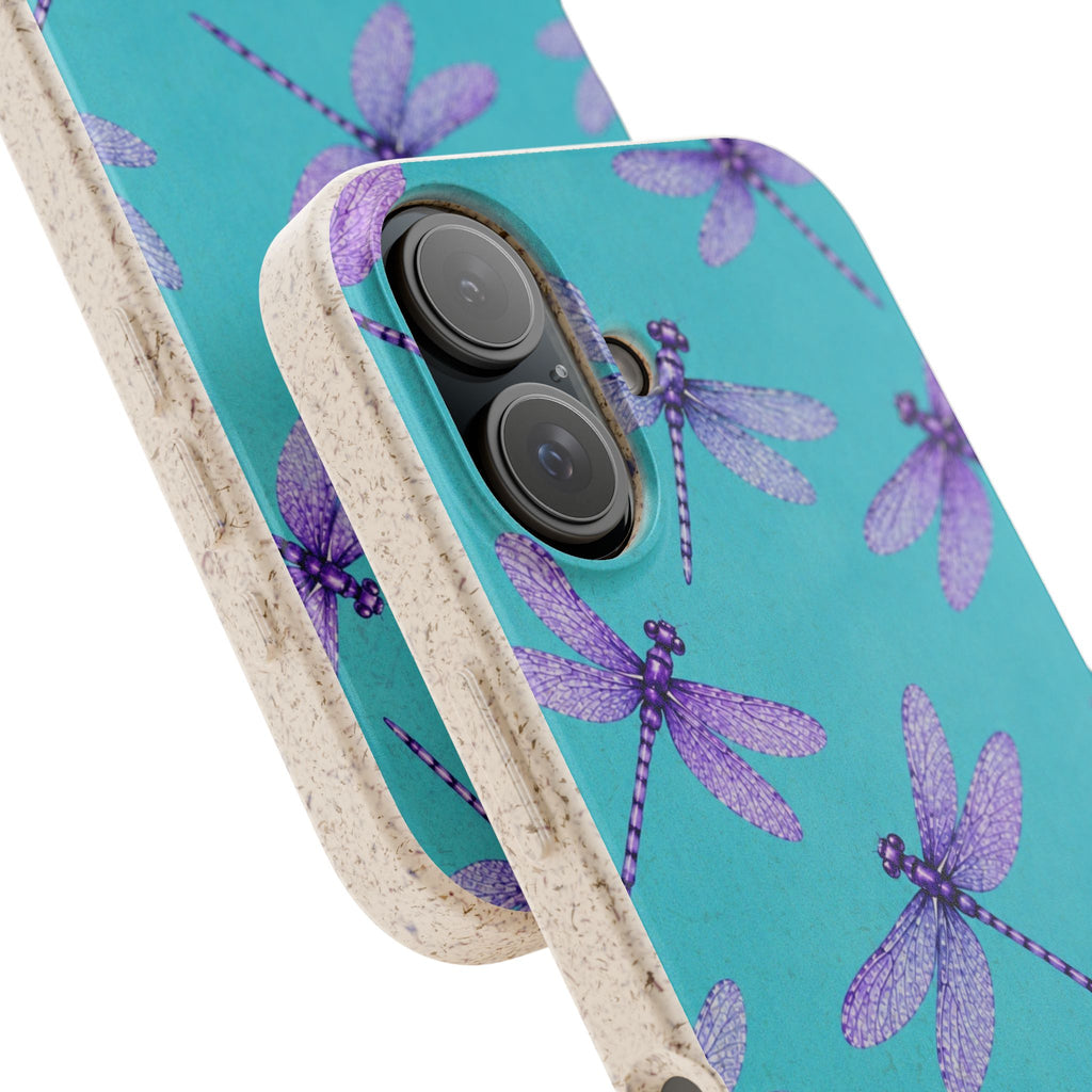 Turquoise Dragonfly Dreams — Eco-Friendly Biodegradable Phone Case
