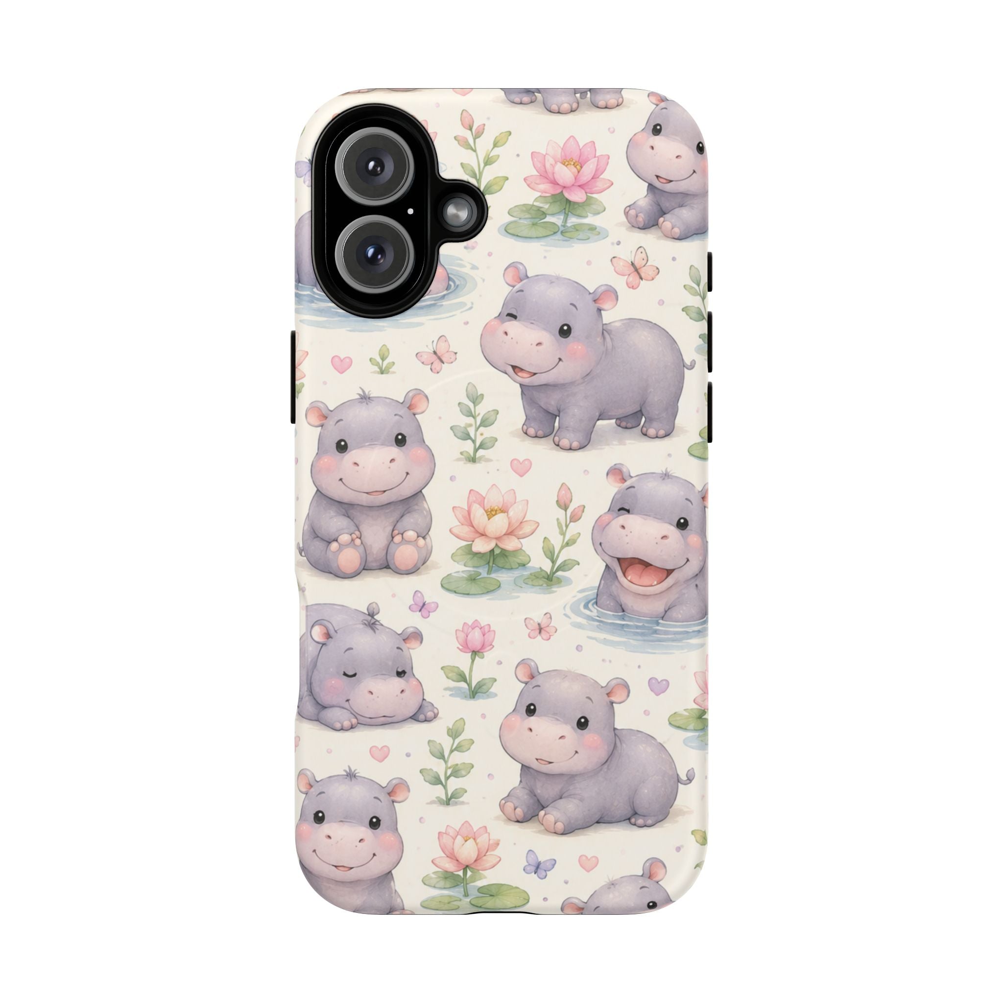 Hippo in Paradise- Tough Magnetic Phone Case