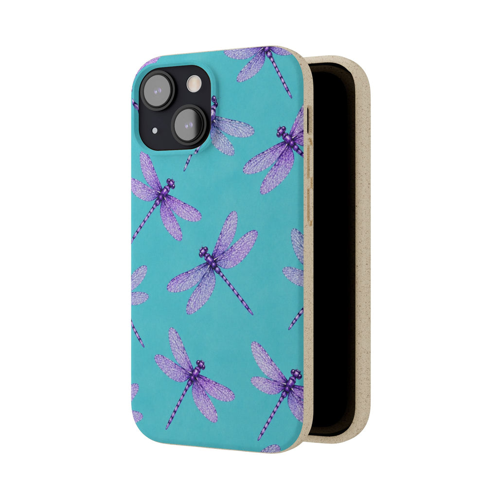 Turquoise Dragonfly Dreams — Eco-Friendly Biodegradable Phone Case