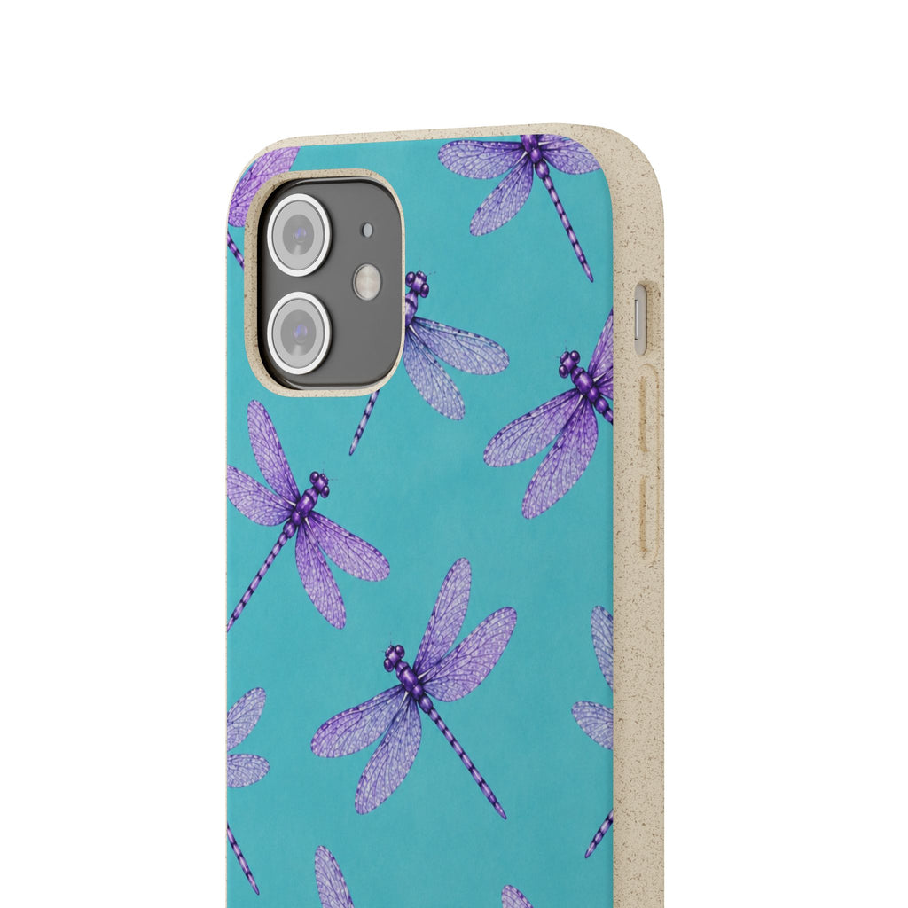 Turquoise Dragonfly Dreams — Eco-Friendly Biodegradable Phone Case