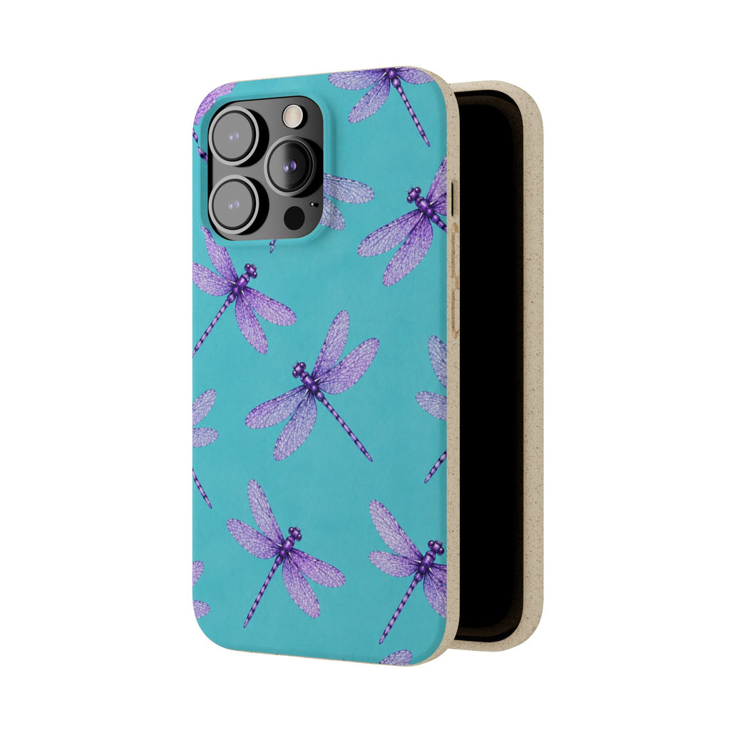 Turquoise Dragonfly Dreams — Eco-Friendly Biodegradable Phone Case