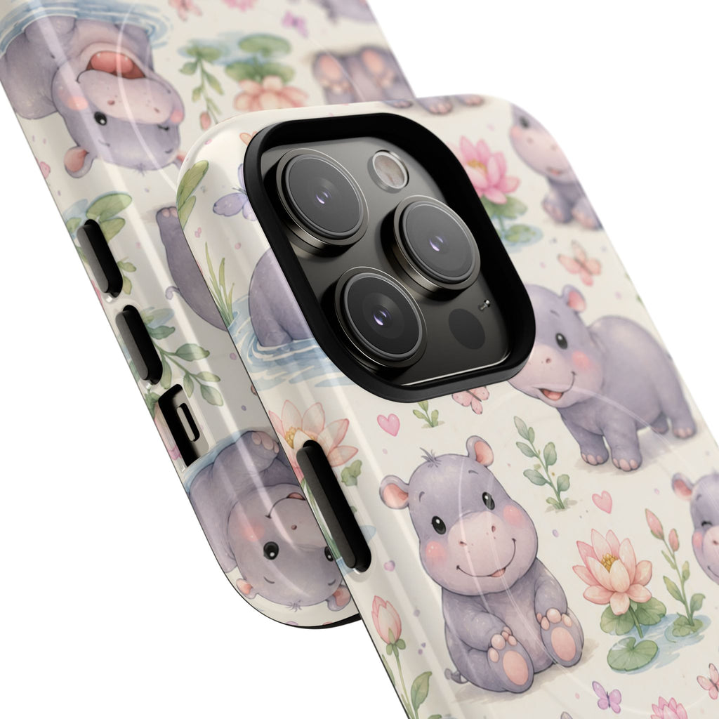 Hippo in Paradise- Tough Magnetic Phone Case