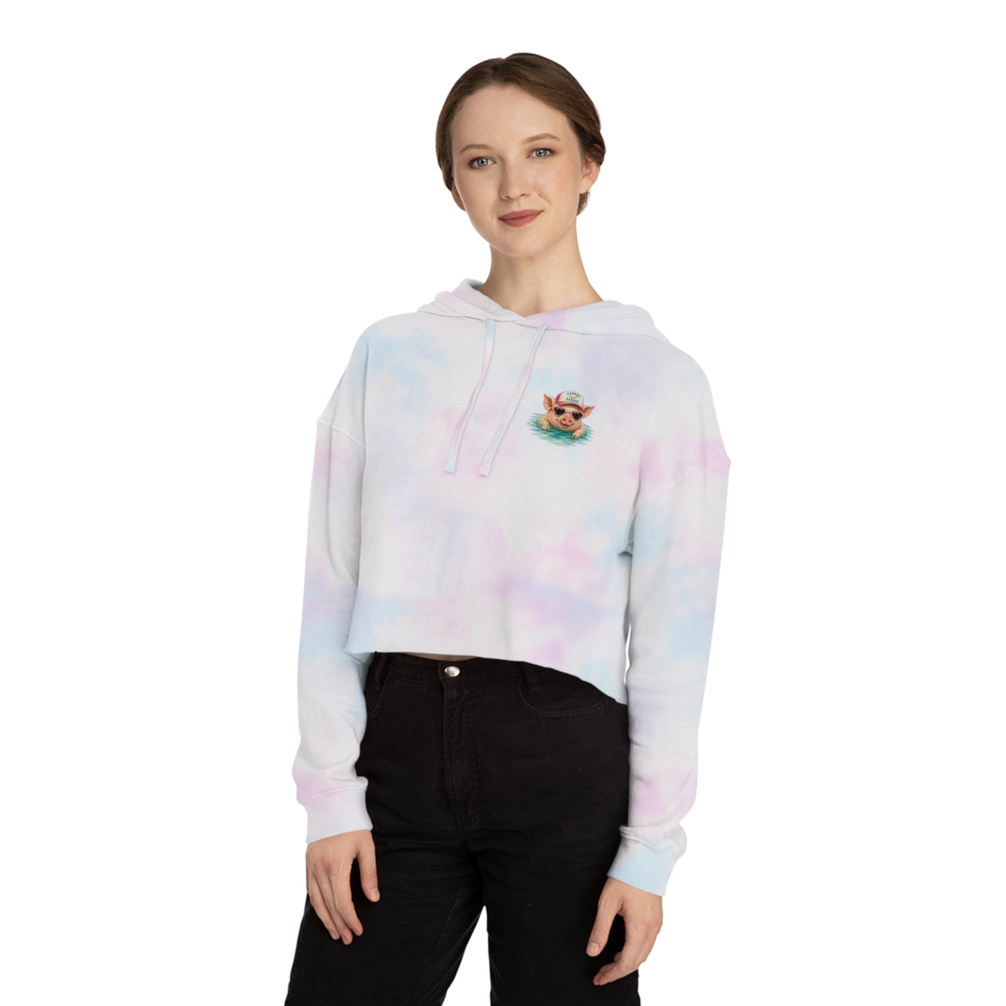 Bahamas Pig Swim Club Cropped Hoodie