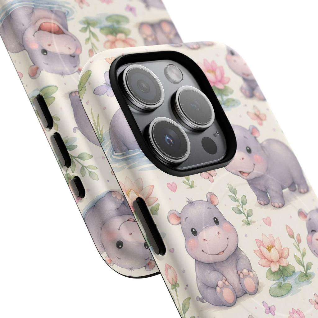 Hippo in Paradise- Tough Magnetic Phone Case