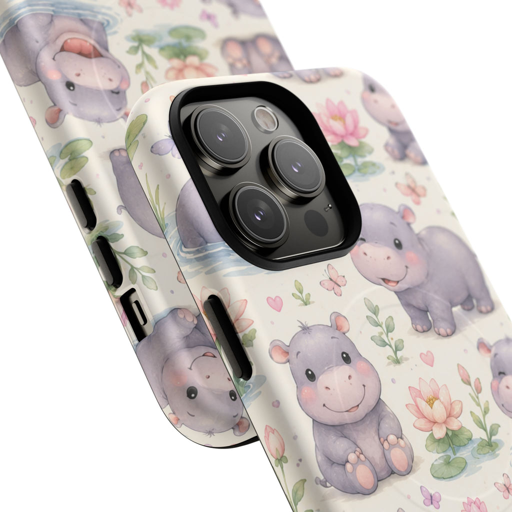 Hippo in Paradise- Tough Magnetic Phone Case