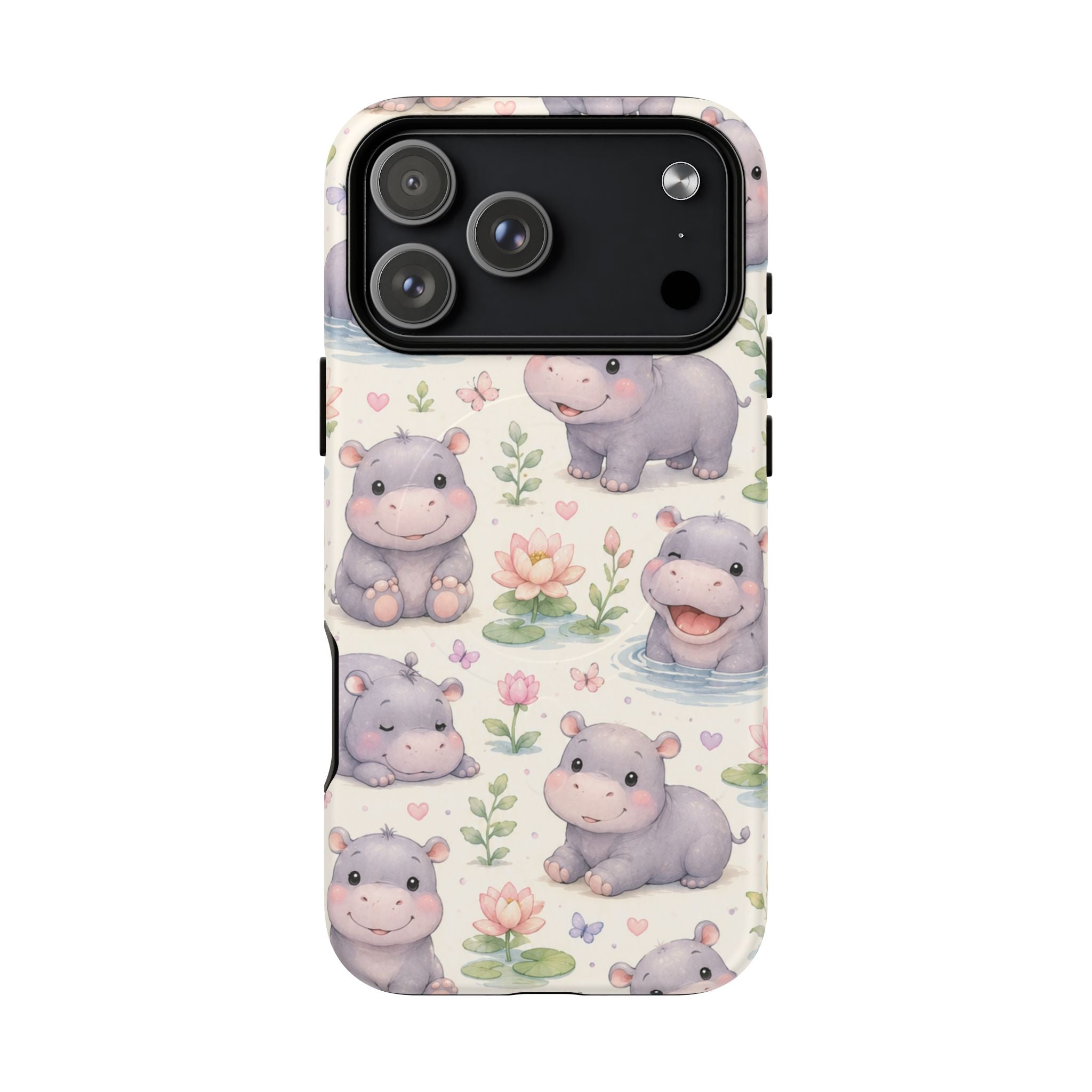 Hippo in Paradise- Tough Magnetic Phone Case