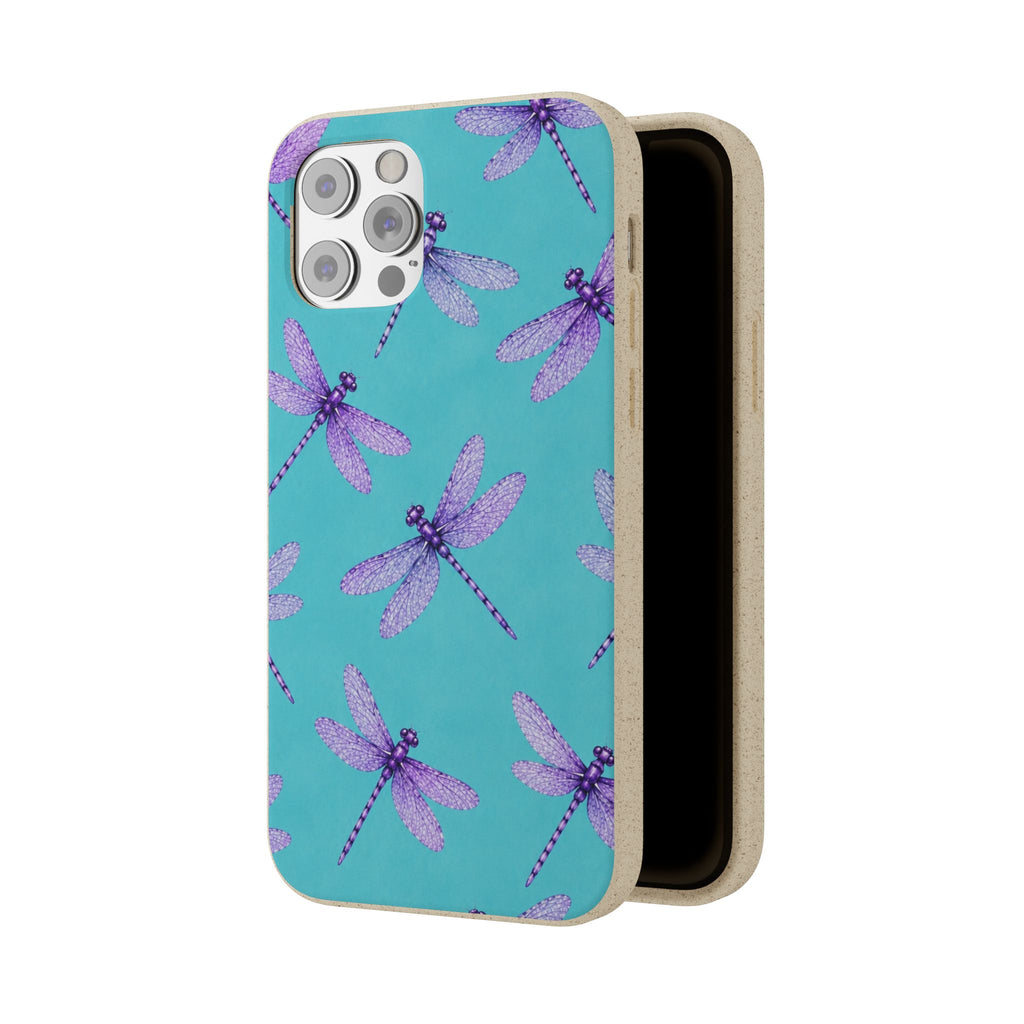 Turquoise Dragonfly Dreams — Eco-Friendly Biodegradable Phone Case
