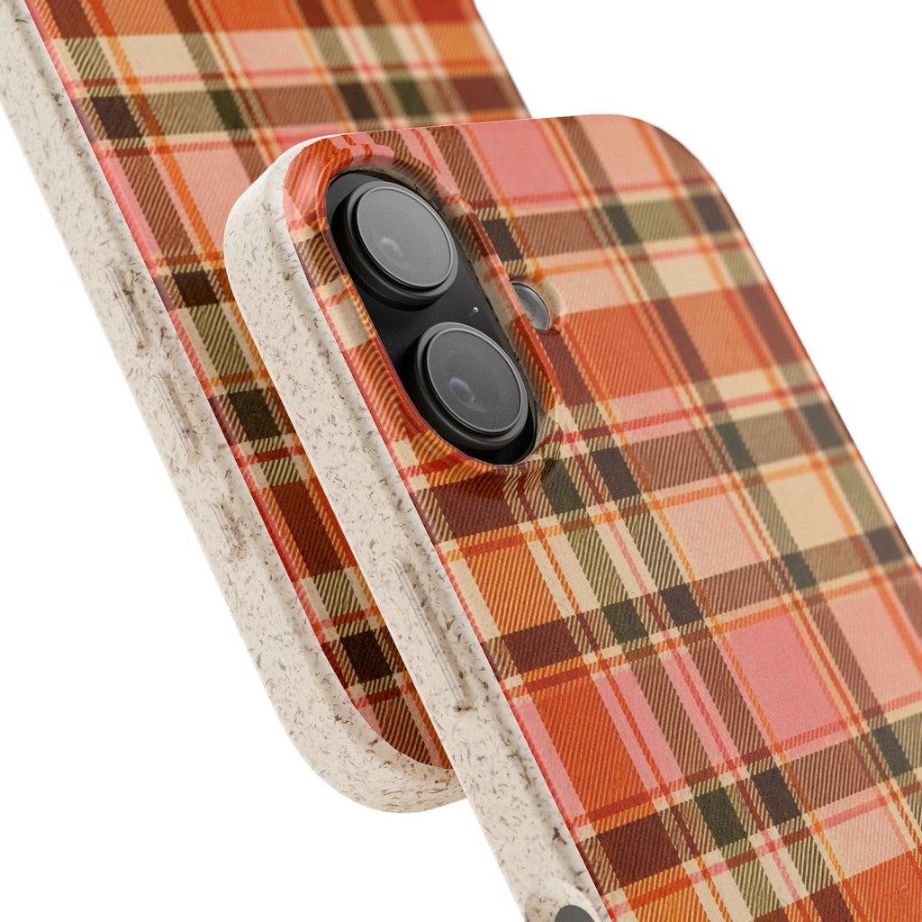 Hello Fall Plaid- Eco-Friendly Biodegradable Phone Case