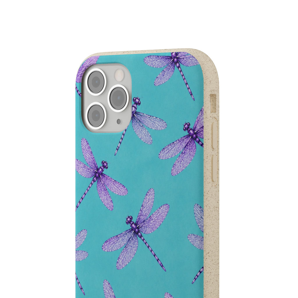 Turquoise Dragonfly Dreams — Eco-Friendly Biodegradable Phone Case