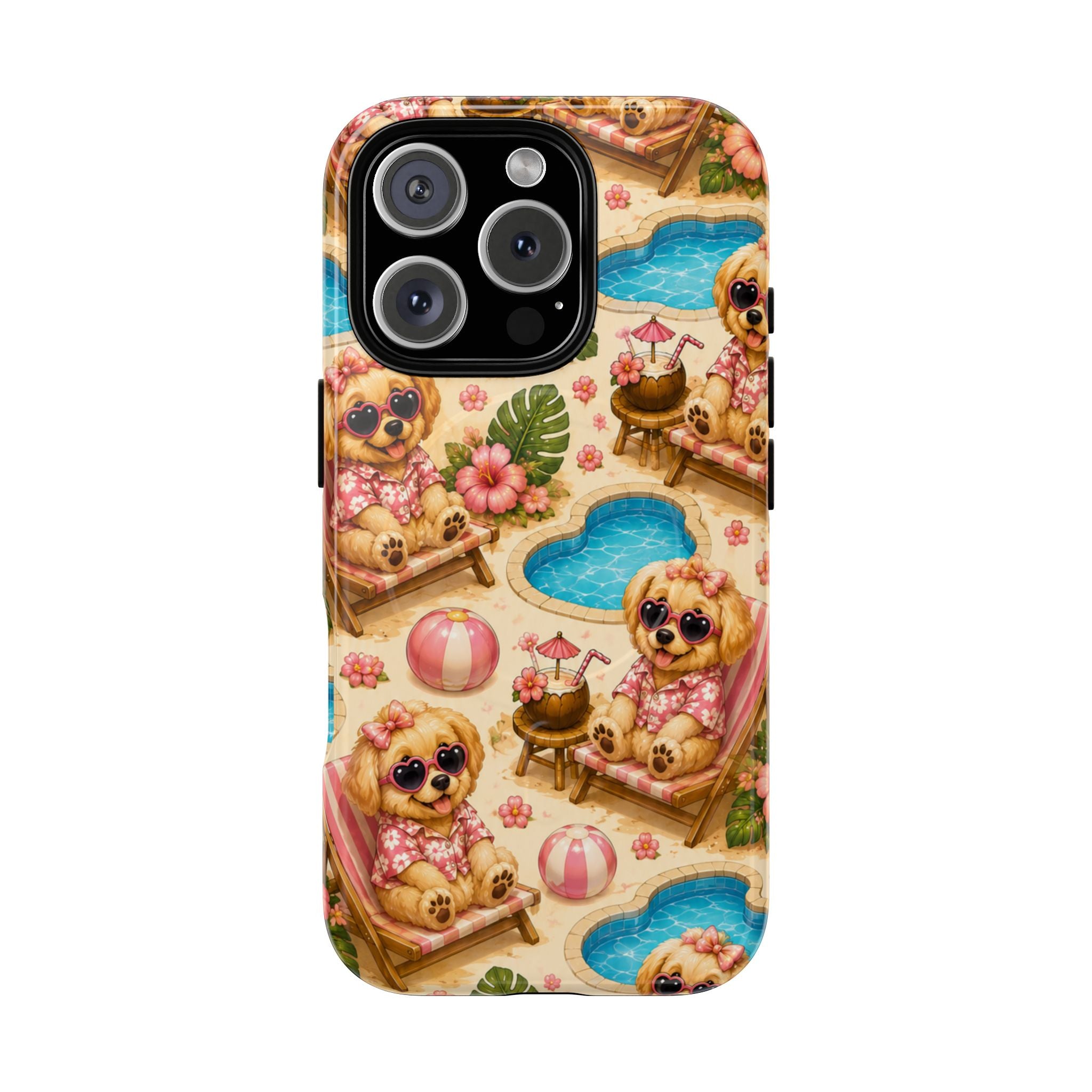 Poolside Puppies-Magnetic Tough Phone Case