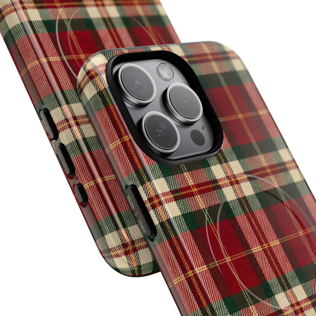Christmas at the Cabana Plaid -Tough Magnetic Phone Case