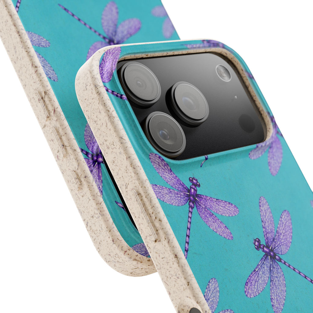 Turquoise Dragonfly Dreams — Eco-Friendly Biodegradable Phone Case