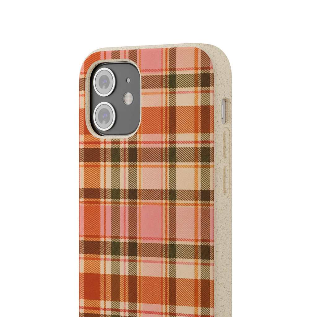 Hello Fall Plaid- Eco-Friendly Biodegradable Phone Case