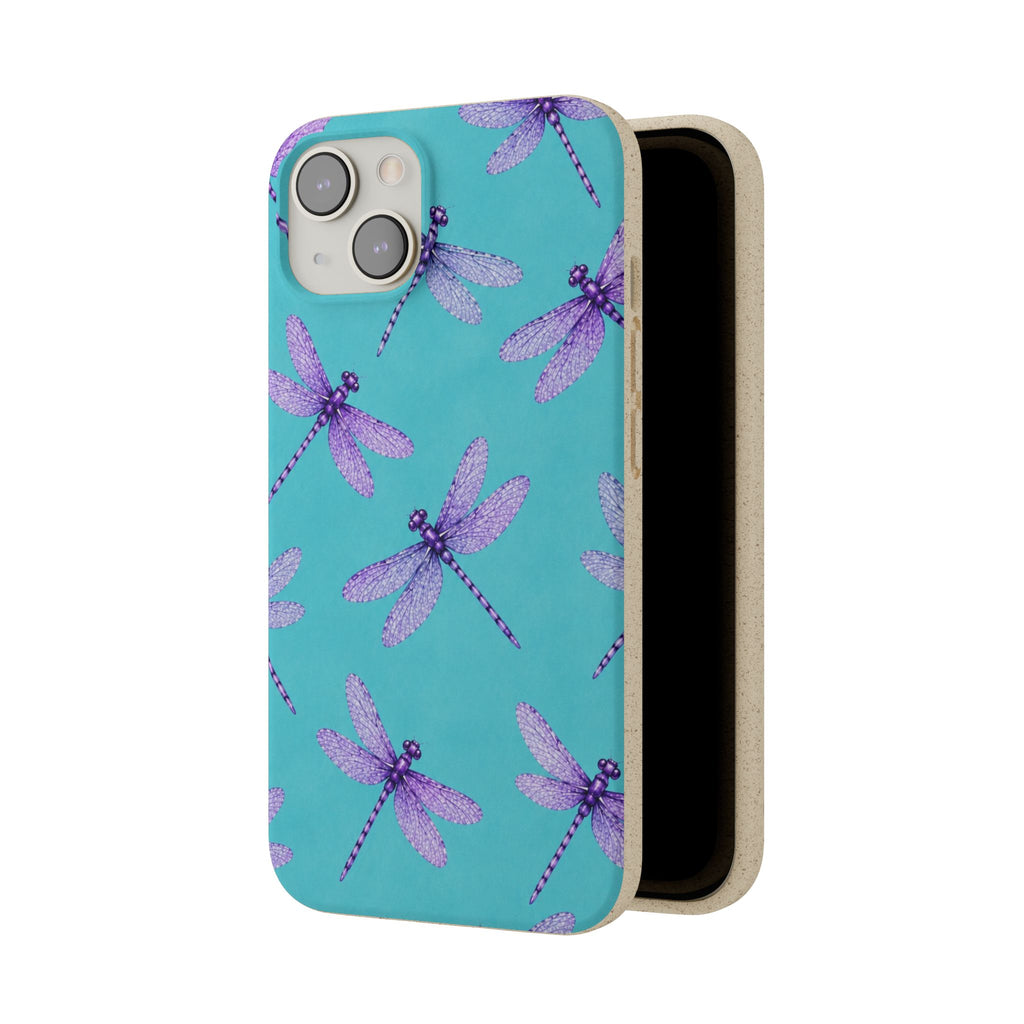 Turquoise Dragonfly Dreams — Eco-Friendly Biodegradable Phone Case