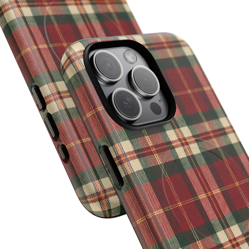 Christmas at the Cabana Plaid -Tough Magnetic Phone Case