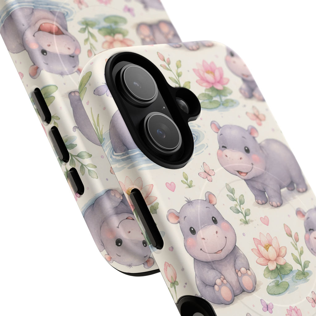 Hippo in Paradise- Tough Magnetic Phone Case