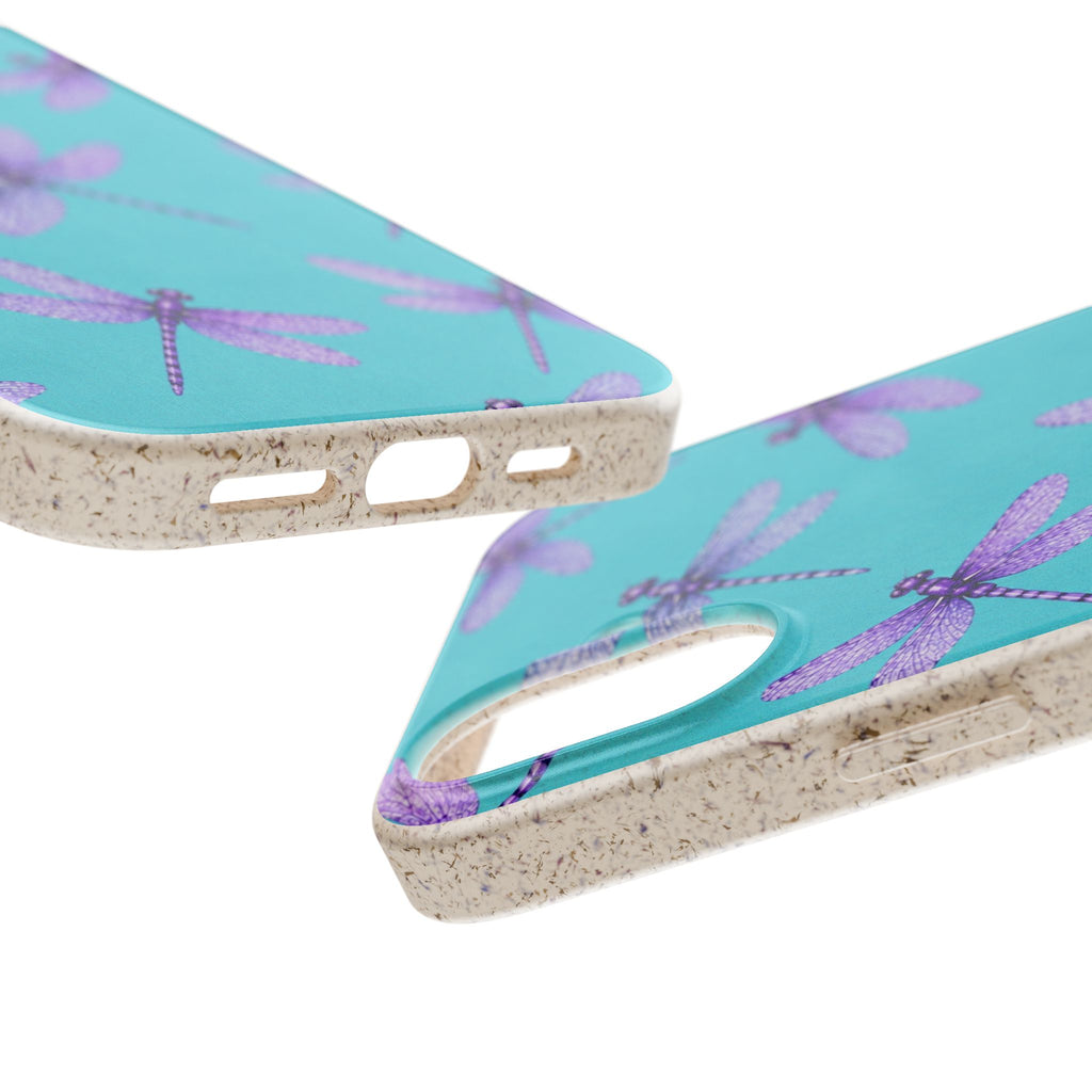 Turquoise Dragonfly Dreams — Eco-Friendly Biodegradable Phone Case