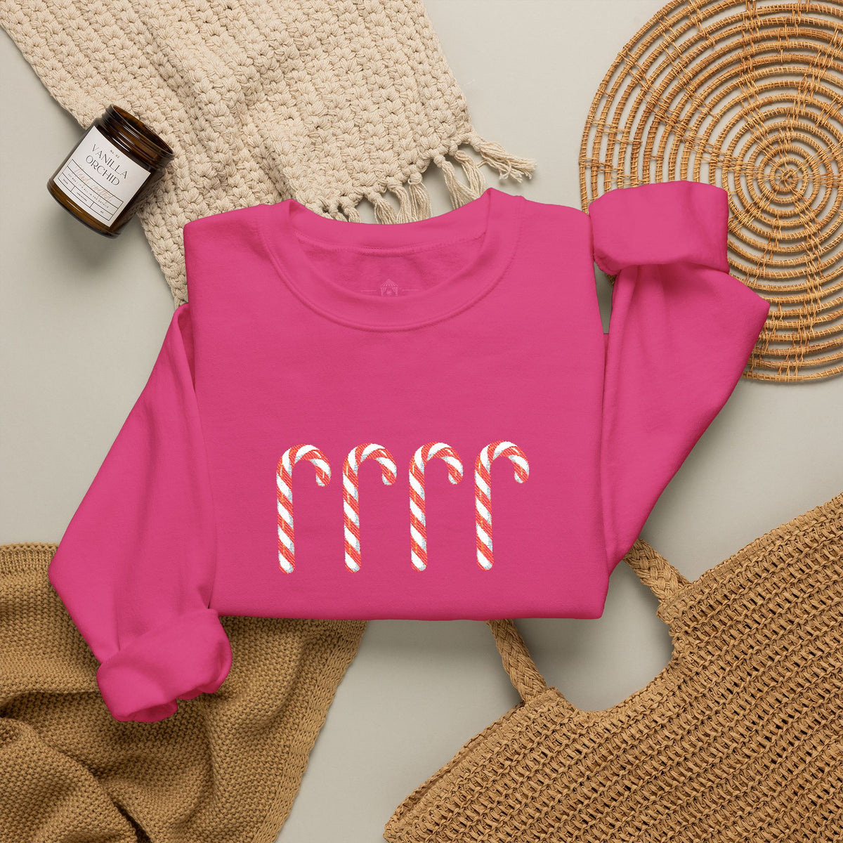 Candy Cane Embroidered Sweatshirt
