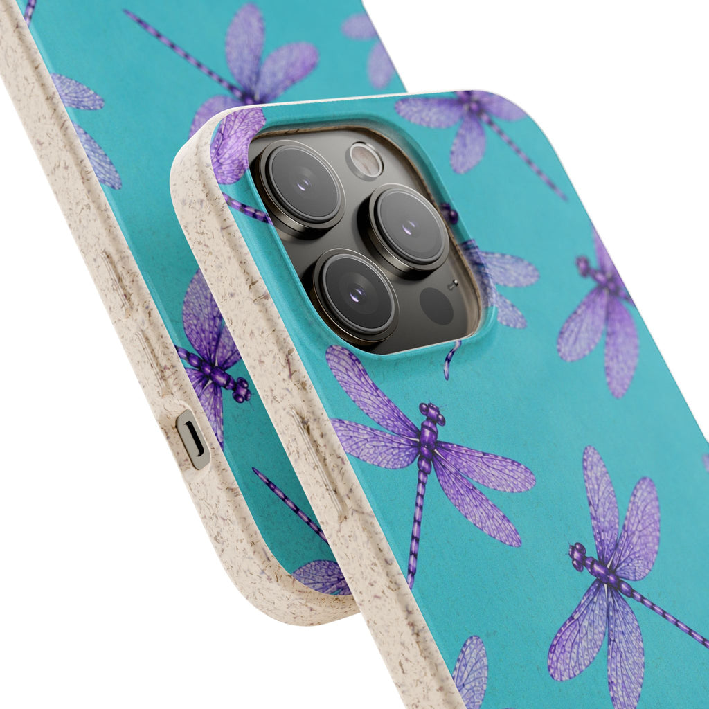 Turquoise Dragonfly Dreams — Eco-Friendly Biodegradable Phone Case
