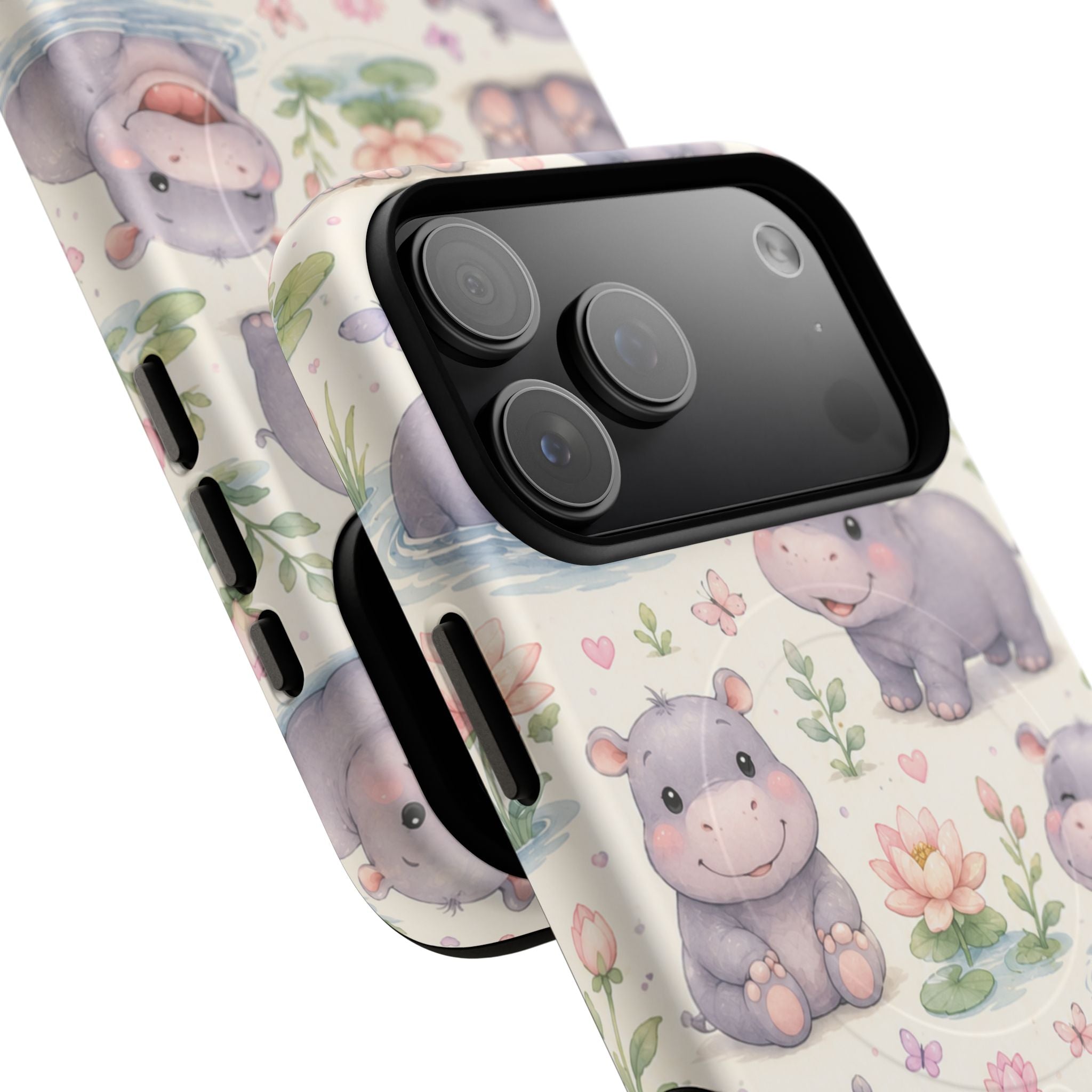 Hippo in Paradise- Tough Magnetic Phone Case