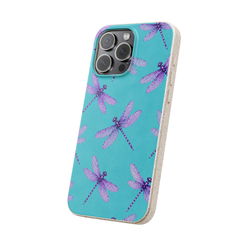 Turquoise Dragonfly Dreams — Eco-Friendly Biodegradable Phone Case