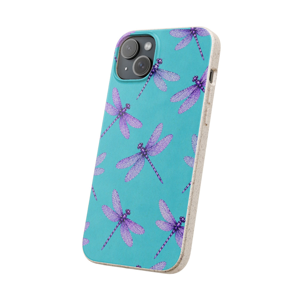 Turquoise Dragonfly Dreams — Eco-Friendly Biodegradable Phone Case