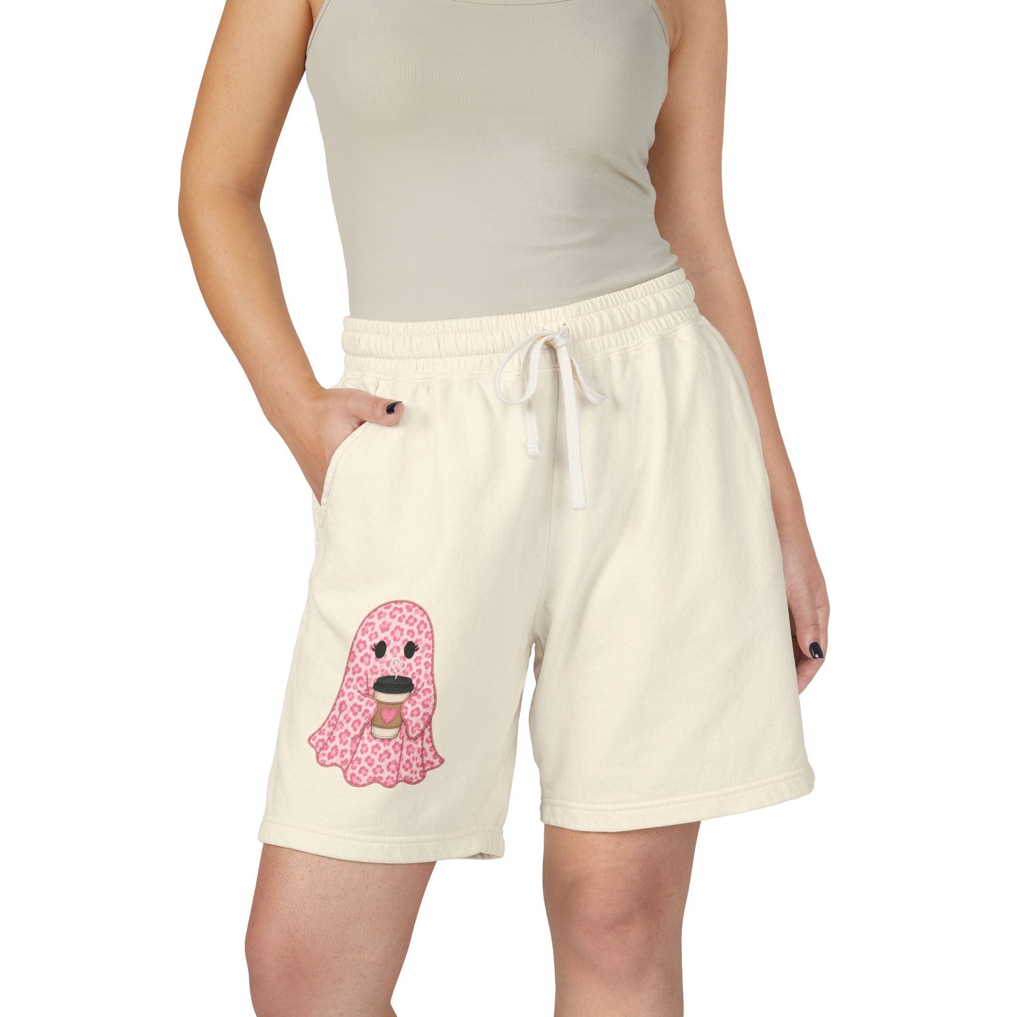 Cabana Boo Crew — Cute Graphic Long Lounge Shorts 👻🩷