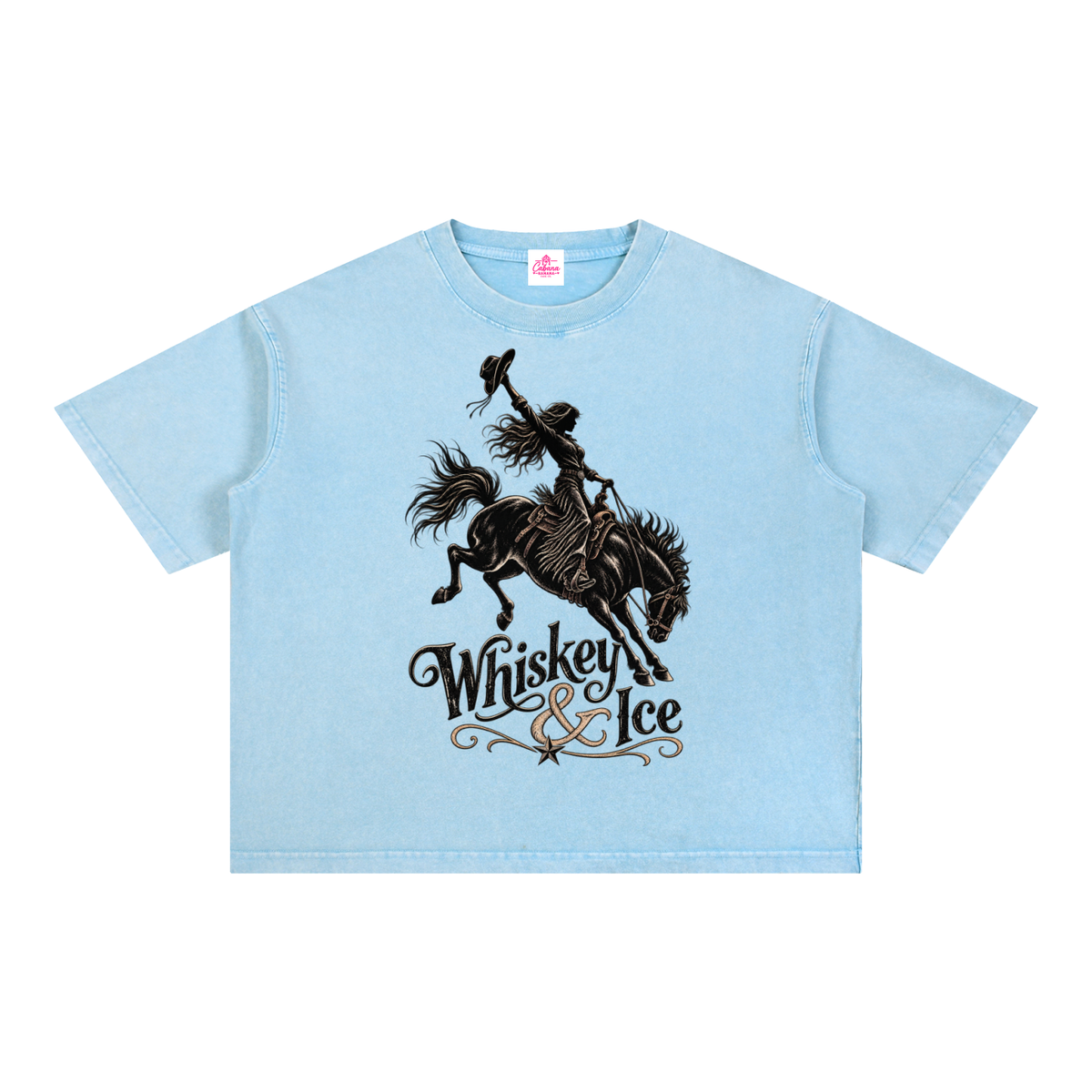 Whiskey & Ice Mineral Wash Boxy Cotton T-Shirt