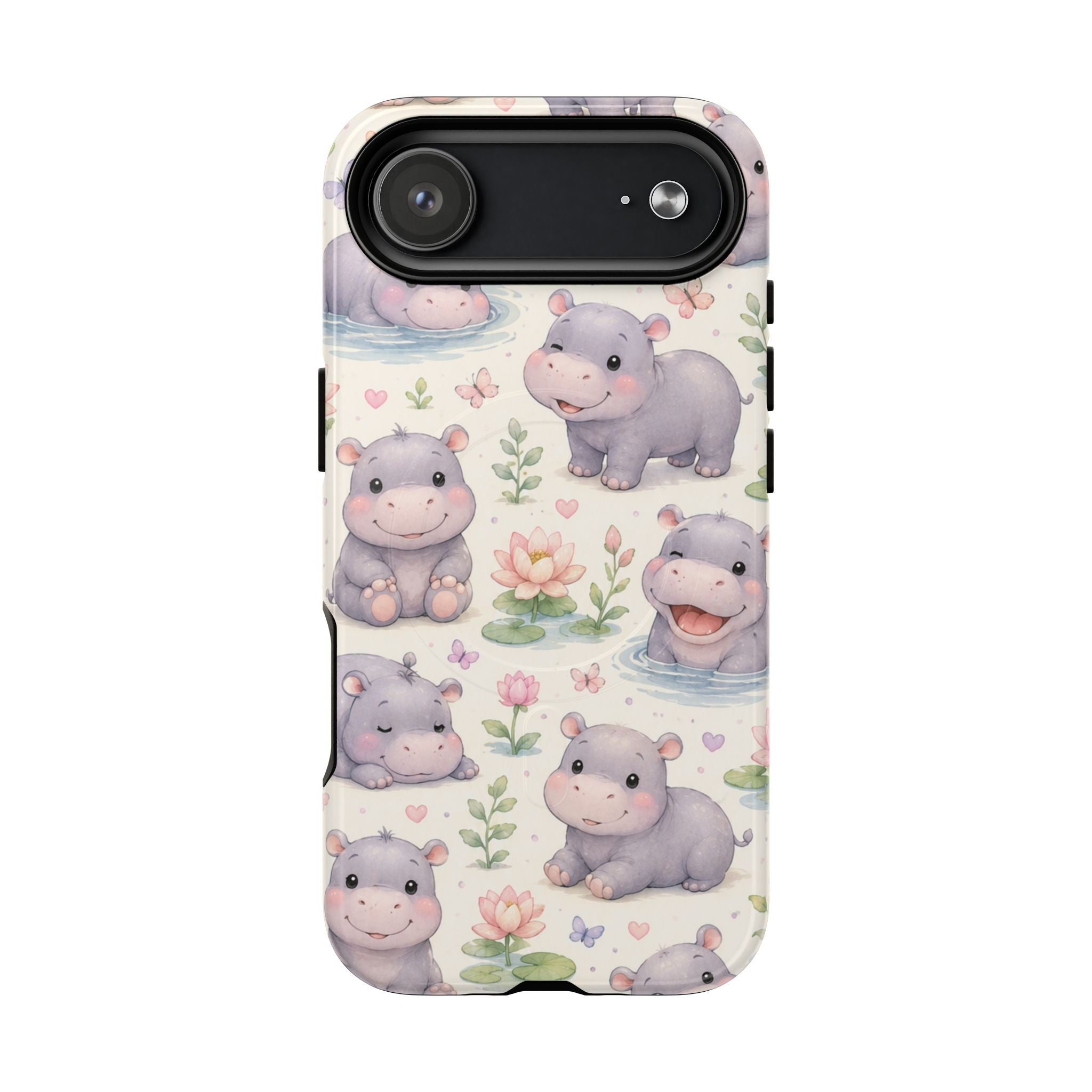 Hippo in Paradise- Tough Magnetic Phone Case